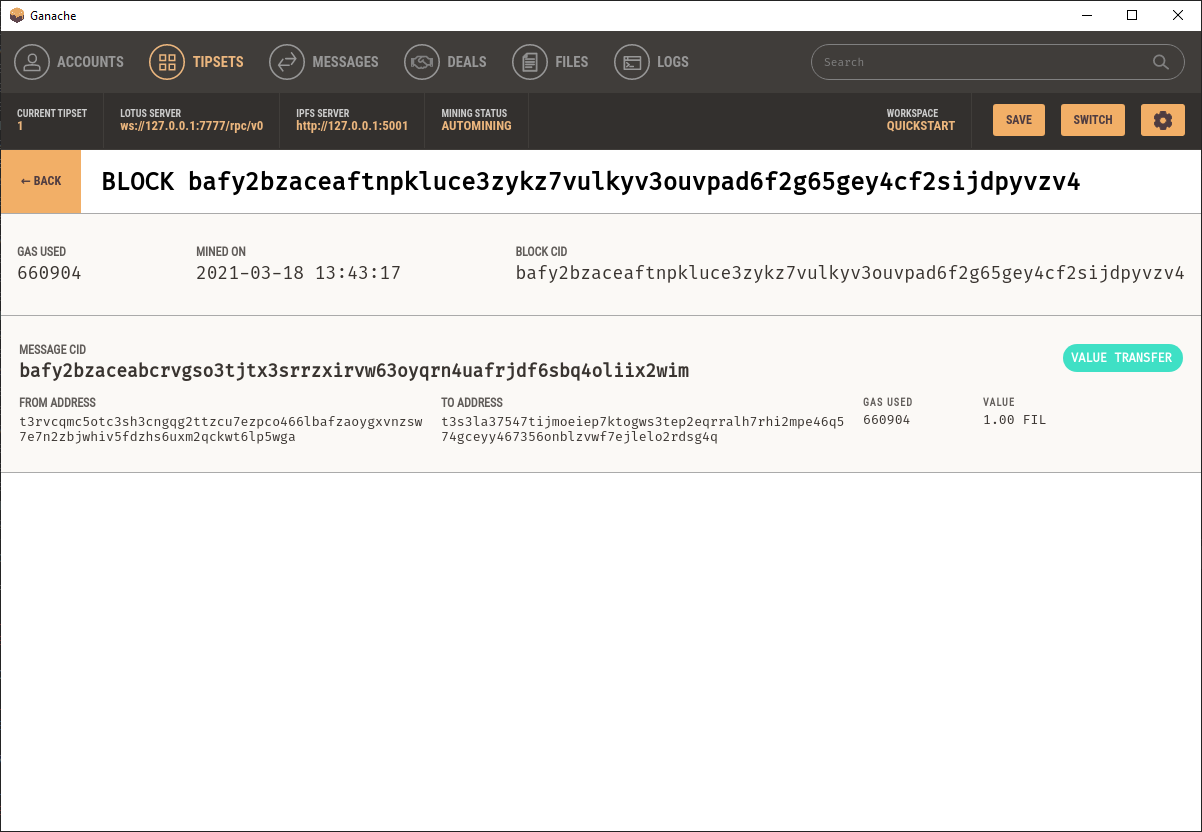 Filecoin Block Detail Page