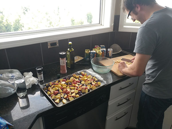 Josh cooks